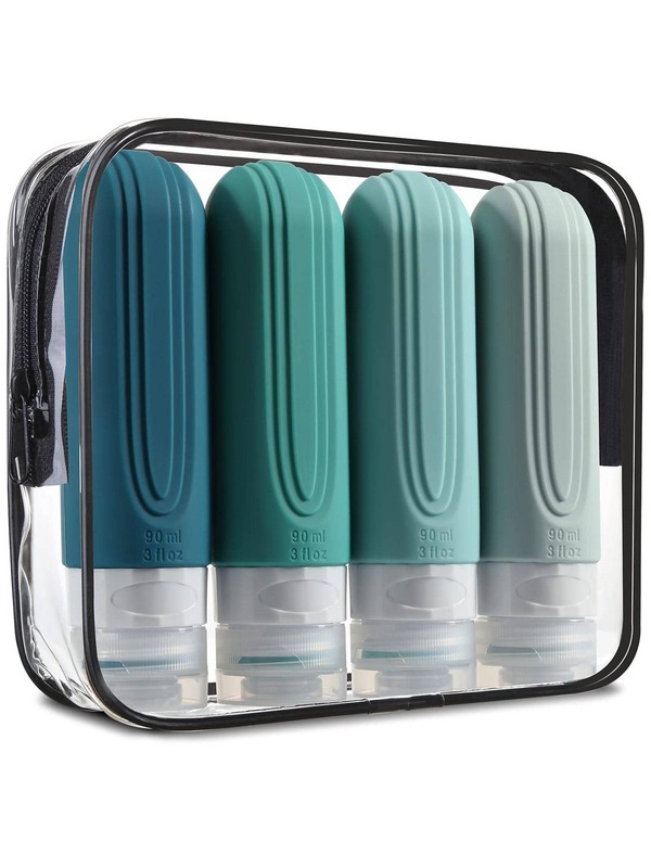 4 Packs Travel Bottles For Toiletries, Tsa Approved 3oz Travel Size Containers Leak Proof Refillable Liquid Silicone Squeezable Travel Accessories For Shampoo Conditioner Lotion