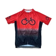 In xe đạp Bóng Dây kéo Áo đi xe đạp Quần áo tập thể hình Nam - Đỏ - Xem 3