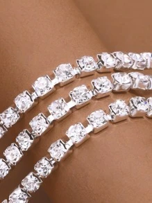 Chuỗi thắt lưng nhiều lớp tối giản - Bạc - Xem 4