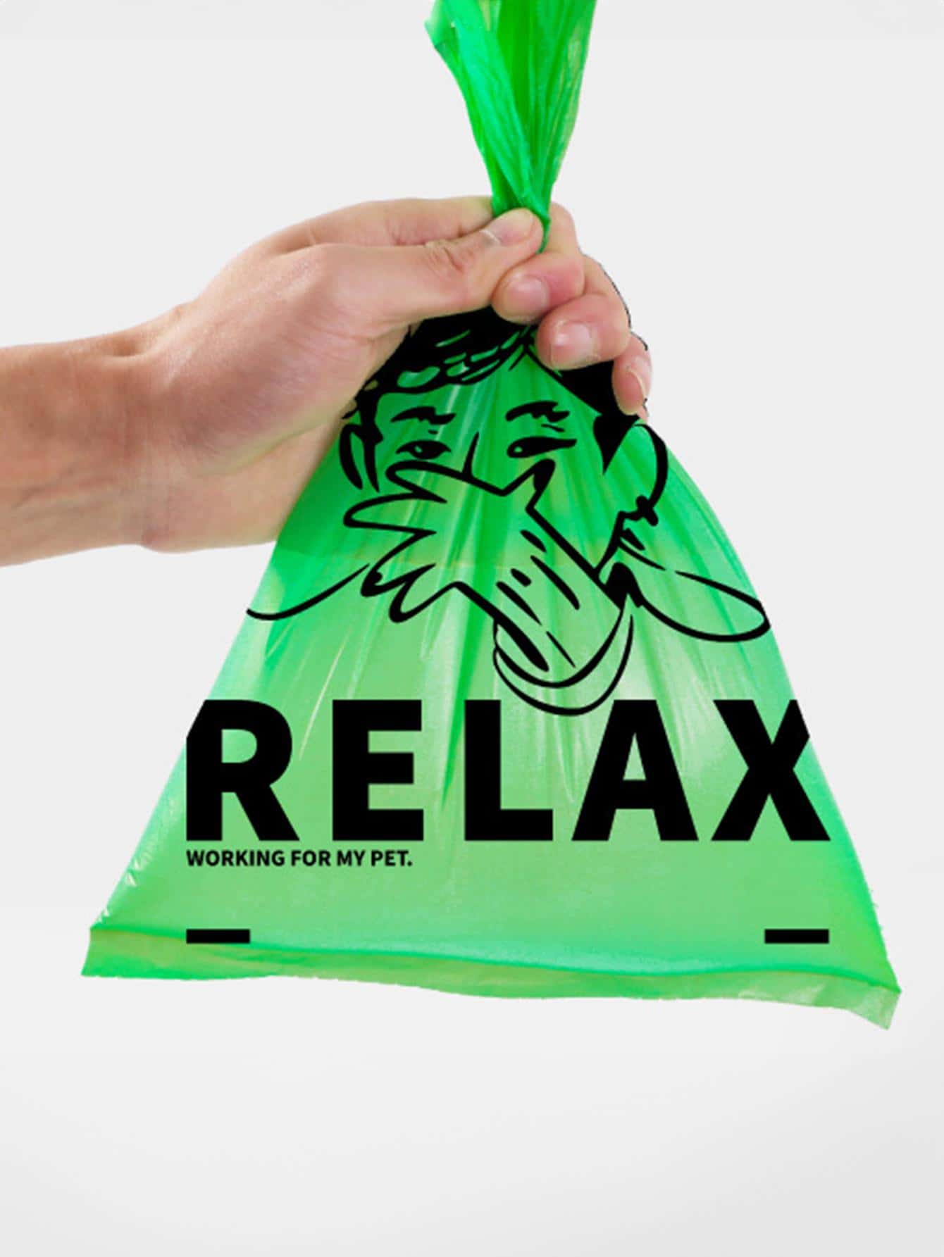 1 pieza bolsa de caca gráfica para mascotas - Verde - Ver 1