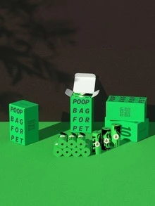 1 pieza bolsa de caca gráfica para mascotas - Verde - Ver 3