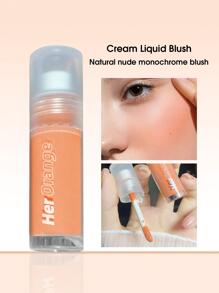 HERORANGE 液體腮紅,1入組持久奶油液體腮紅防水不易脫妝腮紅提亮膏狀腮紅彩妝 - 橘色 - 查看 1