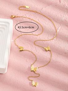 1入組精美美麗不銹鋼蝴蝶吊墜項鍊女孩流行派對首飾類適用於日常生活適用於朋友禮品