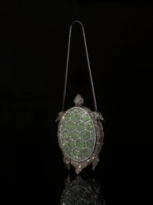 Meeruel Turtle Shaped Handmade Diamond Encrusted Clutch Bag For Women, Suitable For Evening Parties, Not For Mobile Phones