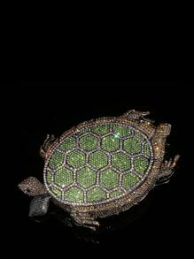 Meeruel Turtle Shaped Handmade Diamond Encrusted Clutch Bag For Women, Suitable For Evening Parties, Not For Mobile Phones