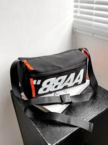 Men's Sling Bag, Ins Style Cool Hip-Hop Japanese Shoulder Crossbody Bag, Casual And Simple Student Messenger Bag, Street College Bag Multi-Functional Sling Bag Man Bag Cross Body Bag Shoulder Bag Students Bag For Man Cylinder Bag Men Bag Winter Travel Black Bag Travel Essentials Holiday Essentials Bag Camping Sling Bag Bags Summer Back To School Vacation Bag Pack Spring School Supplies Print Gym Bag Sling Bag Side Bags New Life Items For Students Men Essentials Body Bag Shopping Bag Canvas Tote Bag Pouch Phone Bag