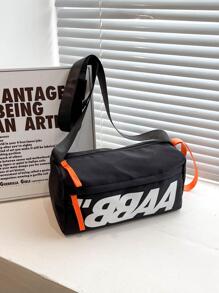 Men's Sling Bag, Ins Style Cool Hip-Hop Japanese Shoulder Crossbody Bag, Casual And Simple Student Messenger Bag, Street College Bag Multi-Functional Sling Bag Man Bag Cross Body Bag Shoulder Bag Students Bag For Man Cylinder Bag Men Bag Winter Travel Black Bag Travel Essentials Holiday Essentials Bag Camping Sling Bag Bags Summer Back To School Vacation Bag Pack Spring School Supplies Print Gym Bag Sling Bag Side Bags New Life Items For Students Men Essentials Body Bag Shopping Bag Canvas Tote Bag Pouch Phone Bag