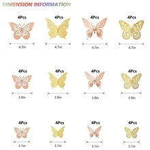 48pcs 3d Removable Waterproof Hollow Out Butterfly Stickers - Multicolor - View 3