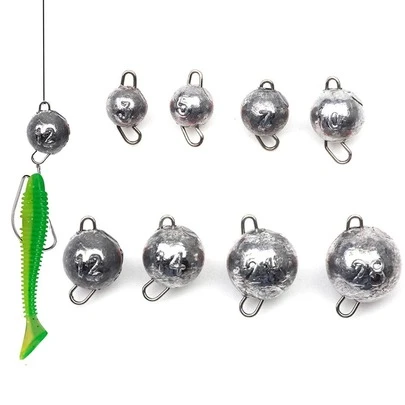 Fishing 10pcs/Lot  Fishing Lead Sinker Cheburashka Weight Sinker  3g 5g 7g 10g 14g 18g 21g Hook Connector Quick Release Casting Fishing Sinker Fishing Tackle With Swivel Round Ball Sinkers Fishing Tackle Accessories