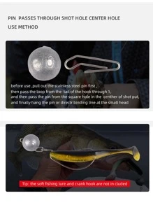 釣魚10個/批，釣魚鉛磚Cheburashka重量鉛磚3g 5g 7g 10g 14g 18g 21g掛鈎連接器快速釋放鑄造釣魚鉛磚釣魚用品與旋轉圓球鉛錘釣魚用品配件 - 銀色 - 查看 3