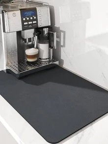 1pc Solid Absorbent Dish Drying Mat, Modern Minimalist Dish Drying Mat For Home - Grey - View 3