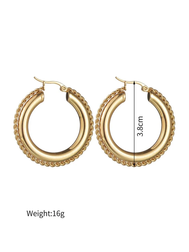Pendientes de aro minimalista - Amarillo Oro - Añade 5