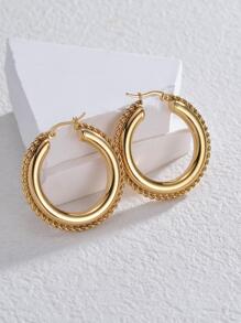 Hoa tai vòng tối giản - Vàng - Xem 1