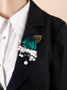 1入組女性花和人造珍珠裝飾優雅胸花適合婚禮派對 - 彩色 - 查看 7