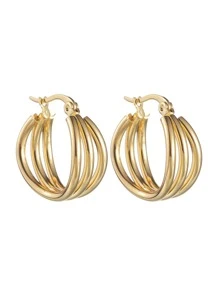 Bông tai rỗng - Vàng - Xem 4