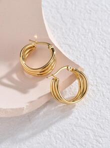 Bông tai rỗng - Vàng - Xem 2