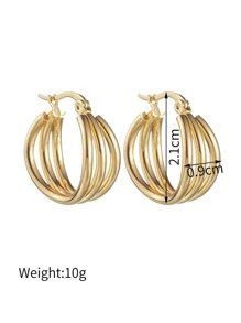 Bông tai rỗng - Vàng - Xem 5