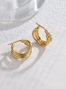 Bông tai rỗng - Vàng - Xem 3