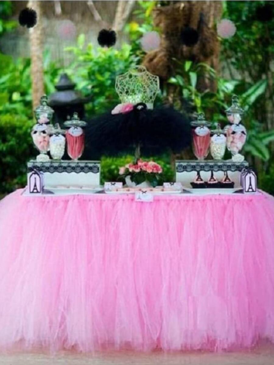 Tulle Fabric Rolls 6 Inch by 100 Yards 300 ft White/Pink Tulle Ribbon