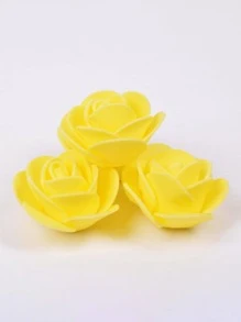 100/50/200/300/400/500 件 3.5 厘米玫瑰人造花 PE 泡沫假花家居装饰婚礼装饰用品 DIY 新娘礼物剪贴簿配件、情人节、礼物 - 黃色 - 查看 2