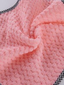 5 piezas/set Trapo de limpieza rosado limpieza moderno poliamida de guingán unido en contraste absorbente para cocina - Rosa - Ver 6