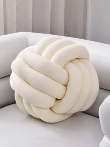 1只打結狀乳白色裝飾枕頭,適用於家居、臥室裝飾 - 米色 - 查看 5