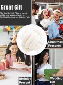 1只打結狀乳白色裝飾枕頭,適用於家居、臥室裝飾 - 米色 - 查看 6