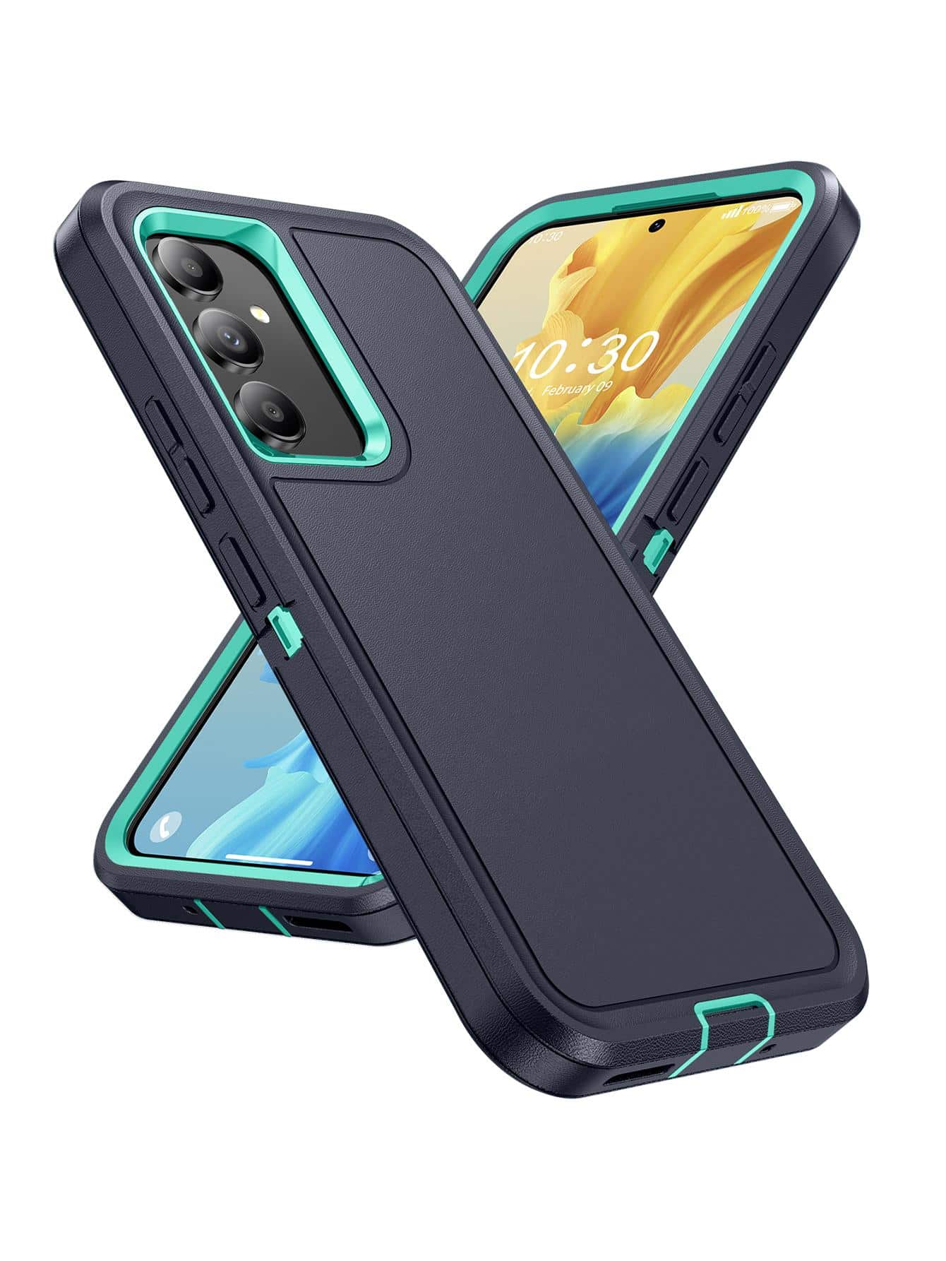 2 合 1 360 度保護手機殼，相容於 iPhone15/15Plus/15Pro/15Promax - 薄荷藍 - 查看 1