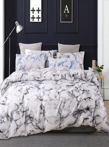 3 Cái/bộ Bộ Vỏ Chăn Ga Gối Họa Tiết Đá Cẩm Thạch (1 Vỏ Chăn & 2 Vỏ Gối) Bộ Chăn Ga Gối Polyester Hiện Đại Cho Gia Đình, Tất Cả Các Mùa - Nhiều màu - Xem 1