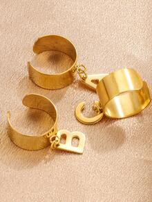 1 Nhẫn Inox 26 AZ Chữ Goth Thời Trang Có Thể Điều Chỉnh Nhẫn Cặp Đôi Dành Cho Nữ Trang Sức Cưới Mãi Mãi Kpop Quà Tặng - 10mm - Xem 4