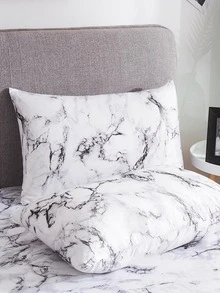 3 Cái/bộ Bộ Vỏ Chăn Ga Gối Họa Tiết Đá Cẩm Thạch (1 Vỏ Chăn & 2 Vỏ Gối) Bộ Chăn Ga Gối Polyester Hiện Đại Cho Gia Đình, Tất Cả Các Mùa - Nhiều màu - Xem 3