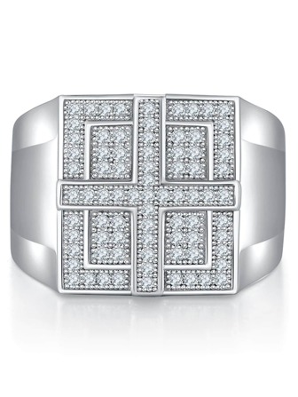 1pc 925 Sterling Silver Moissanite Diamond Gemstone Engagement Men's Ring Fine Jewelry Gifts Wedding Bridal Jewelry