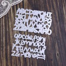 2入組/套大寫和小寫字母金屬切割模具用於剪貼簿，DIY 手工相冊模板 - 銀色 - 查看 3