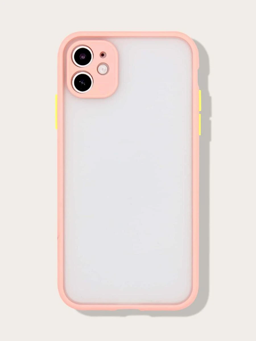 Contrast Frame Case Compatible With iPhone - Baby Pink - View 1