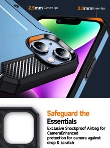 Estuche minimalista para teléfono anticaída con soporte - Celeste - Ver 4