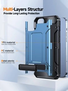 Estuche minimalista para teléfono anticaída con soporte - Celeste - Ver 7