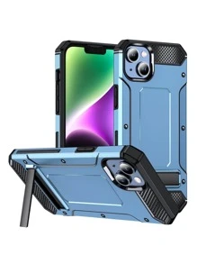 Estuche minimalista para teléfono anticaída con soporte - Celeste - Ver 1