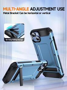 Estuche minimalista para teléfono anticaída con soporte - Celeste - Ver 8