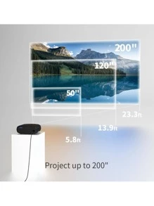 WEWATCH V50 迷你智能投影儀高清原生 1080P WiFi 保護器內置揚聲器便攜式戶外播放器家庭影院投影儀 - 黑色 - 查看 5