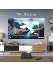 WEWATCH V50 迷你智能投影儀高清原生 1080P WiFi 保護器內置揚聲器便攜式戶外播放器家庭影院投影儀 - 黑色 - 查看 9