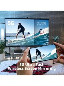 WEWATCH V50 迷你智能投影儀高清原生 1080P WiFi 保護器內置揚聲器便攜式戶外播放器家庭影院投影儀 - 黑色 - 查看 4