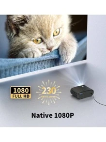 WEWATCH V50 迷你智能投影儀高清原生 1080P WiFi 保護器內置揚聲器便攜式戶外播放器家庭影院投影儀 - 黑色 - 查看 3