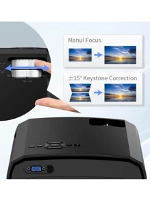 WEWATCH V50 迷你智能投影儀高清原生 1080P WiFi 保護器內置揚聲器便攜式戶外播放器家庭影院投影儀 - 黑色 - 查看 8