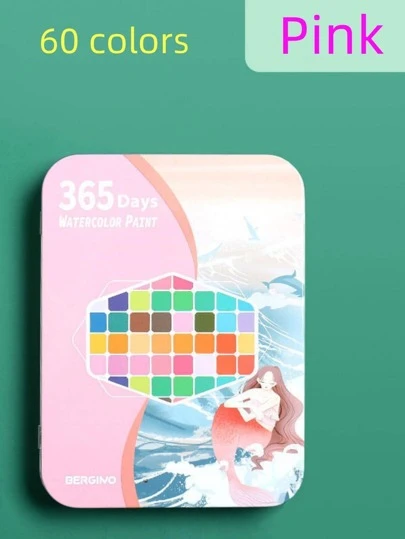 1box Pink Washable Watercolor Cake, Simple Multi-Purpose Solid Watercolor Paint Back To School