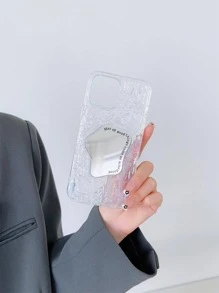 Ruched Textured Mirror Phone Case - Clear - View 1