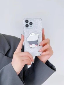 Ruched Textured Mirror Phone Case - Clear - View 2