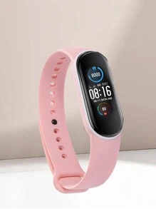 2024年款,1入組男女通用經典灰色軟矽膠運動手錶帶,適用於小米手環8/3/4/5/6/7,小米手環帶 - 粉色 - 查看 4