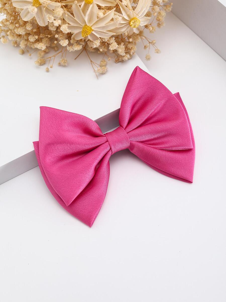 1 chiếc nơ nữ trang trí kẹp kiểu Pháp dễ thương để trang trí tóc - Màu Hồng Tươi - Xem 1