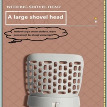 1pc Two Tone Pet Hair Removal Shovel - Grey - View 2