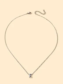 字母吊墜項鍊 - 銀色 - 查看 7